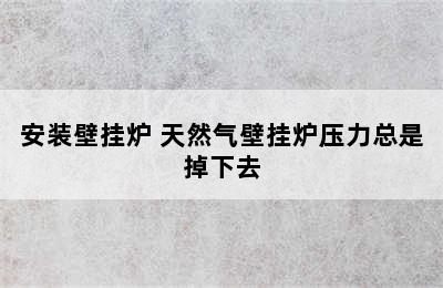 安装壁挂炉 天然气壁挂炉压力总是掉下去